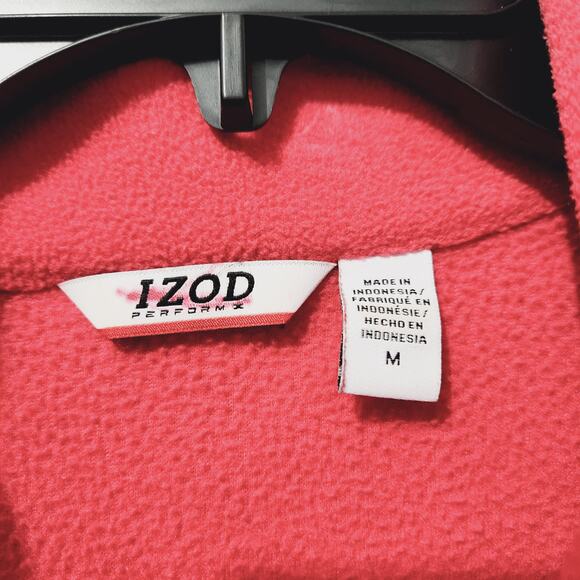 Izod Performance X Women's Coral/Red Black Fleece 1/4 Zip Pull On Medium - Picture 3 of 5